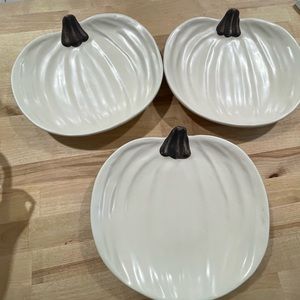 Pottery Barn Ceramic Pumpkin Plates $35 for ALL 3